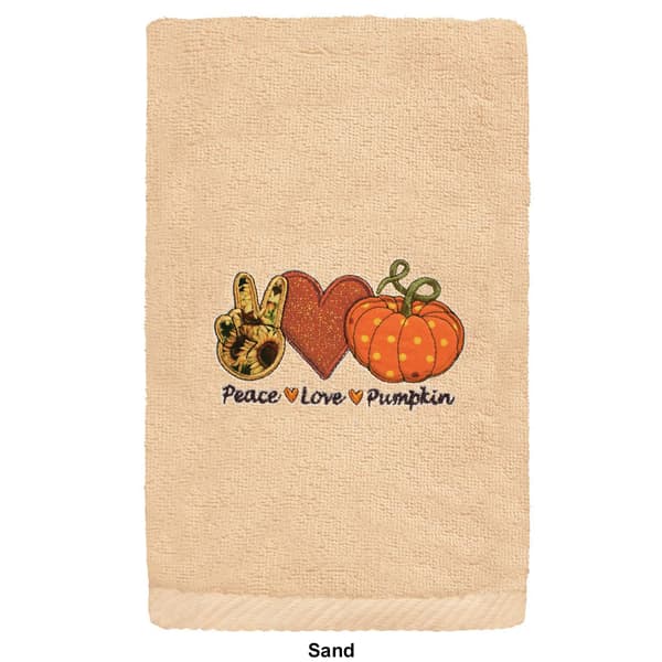 Linum Home Textiles Peace Love Pumpkin Hand Towel