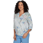 Womens Alfred Dunner Provence Floral Marled Henley Blouse - image 3