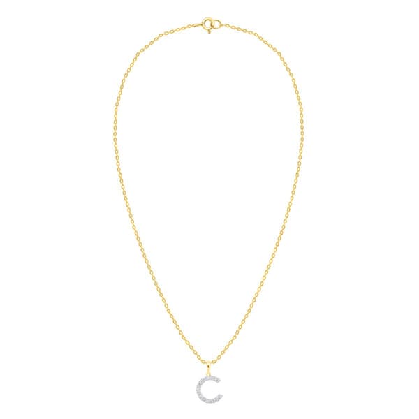 Nova Star® Gold-Plated Lab-Grown Diamond Initial C Pendant