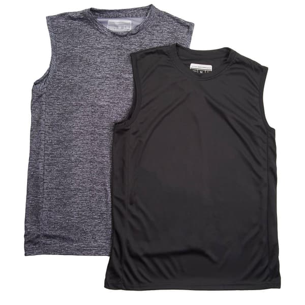 Mens Ultra Performance 2pk. Marled and Solid Muscle T-Shirts
