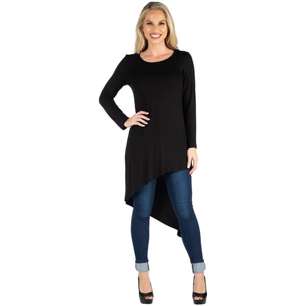 Womens 24/7 Comfort Apparel Long Sleeve Asymmetric Hem Tunic - image 