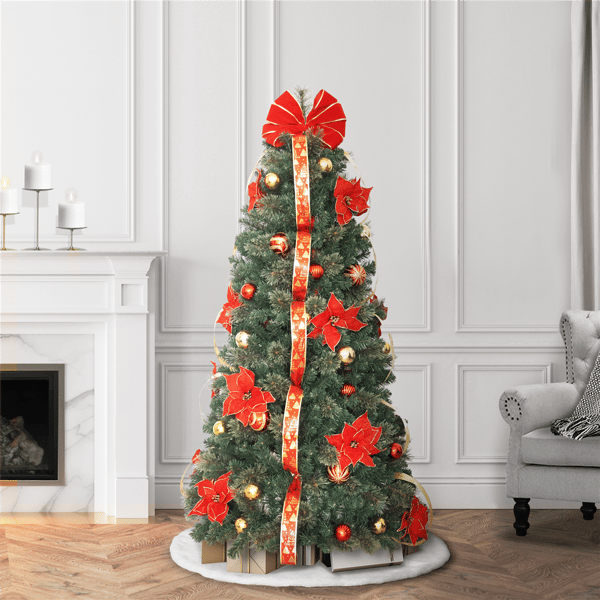 Puleo International 6ft. Pre-Lit Pop-Up Adorned Christmas Tree