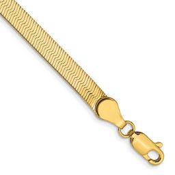Unisex Gold Classics™ 10kt. 4.0mm 7in. Herringbone Chain Bracelet