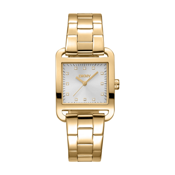 Womens DKNY City Midi Silver Dial Gold-Tone Watch - DK1L004M0055