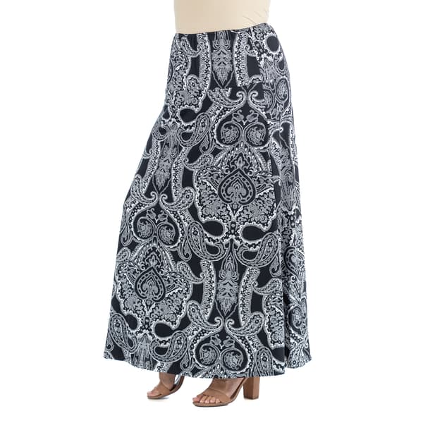 Plus Size 24/7 Comfort Apparel Paisley A-Line Skirt