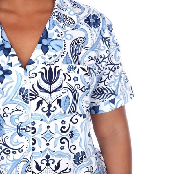 Plus Size White Mark 2pc. Tropical Pajama Set