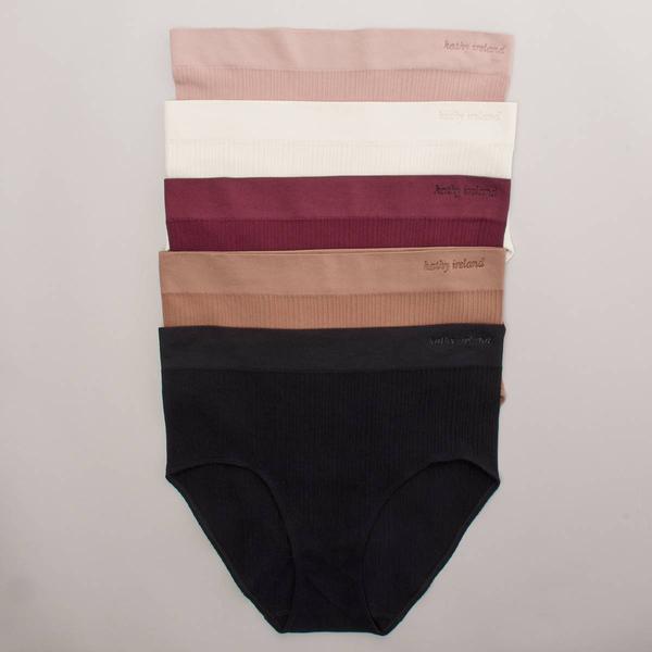 Plus Size Kathy Ireland 5Pk Plus Ribbed Micro Brief - image 