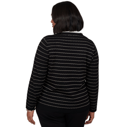 Plus Size Emaline Soiree Long Sleeve Two-in-One Stripe Sweater