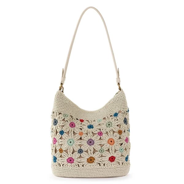 The Sak Lumi Crochet Crossbody - Natural Multi Flower