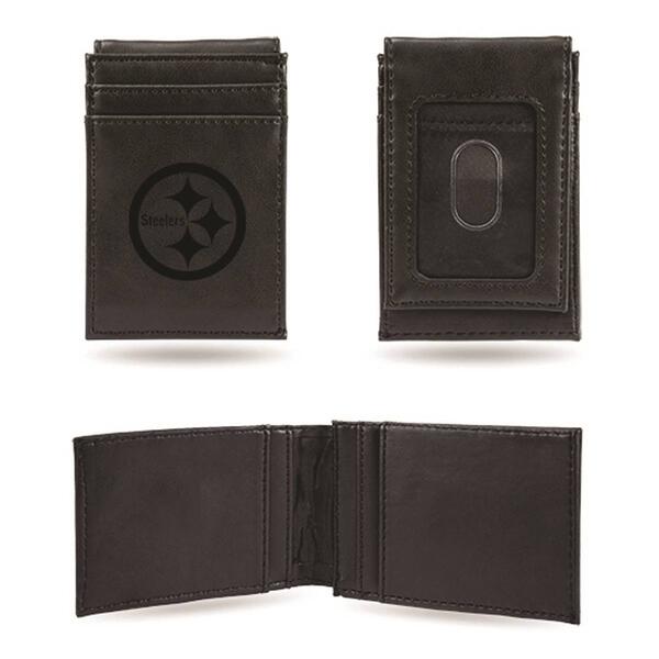 Mens NFL Pittsburgh Steelers Faux Leather Front Pocket Wallet - image 