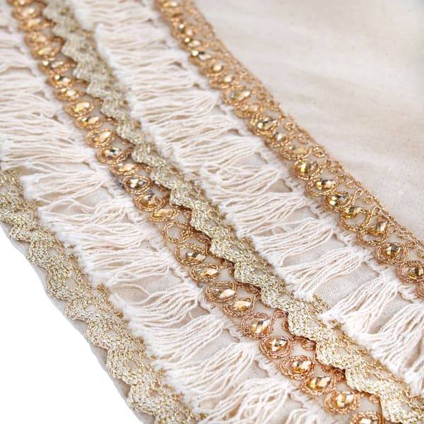 National Tree 52in. Gold Fringe Detail Tree Skirt