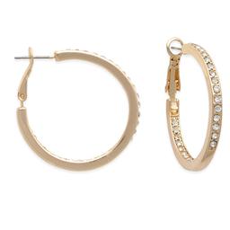 Freedom Nickel-Free Gold-Tone In & Out Crystal Hoop Earrings