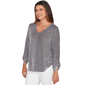 Petite Ruby Rd. Must Haves I Roll Tab Sleeve Stripe Blouse - image 3
