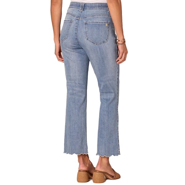 Petite Democracy "Ab"solution&#174; Flare Embroidered Hem Jeans