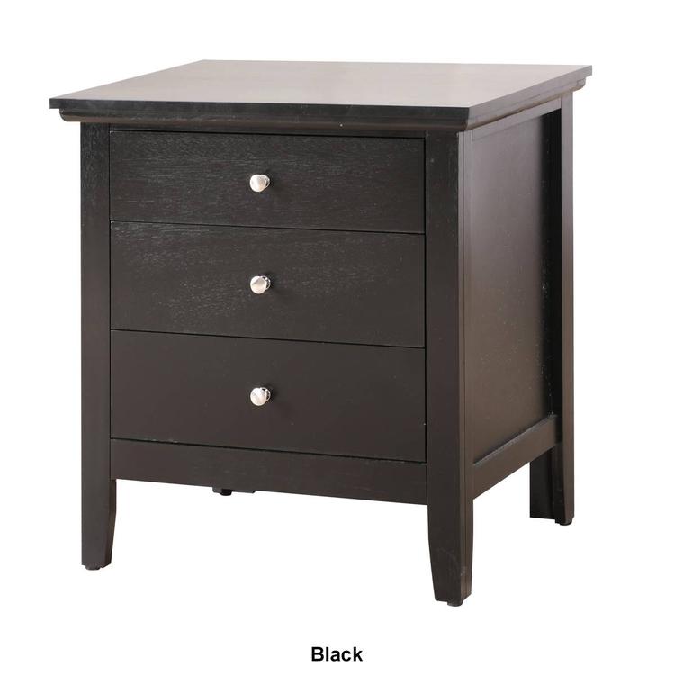 Passion Furniture Hammond 3-Drawer Nightstand