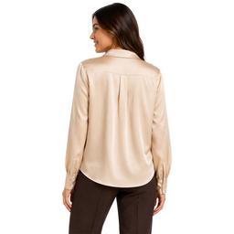 Juniors A. Byer Satin Button Up Top