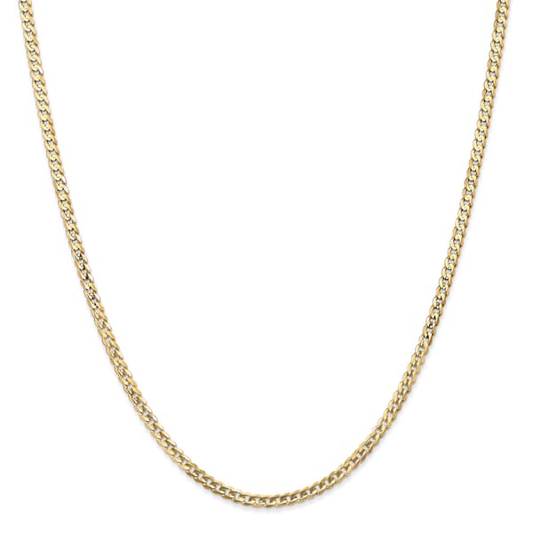 Mens Gold Classics&#8482; 3mm. 14k Open Concave Curb Chain Bracelet