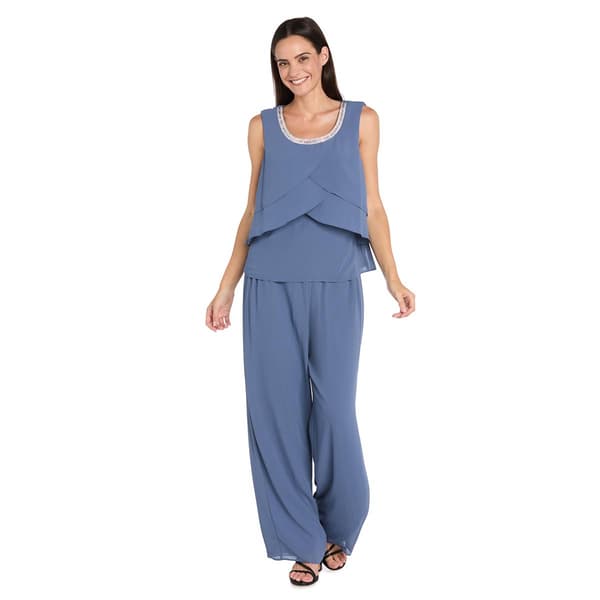 Womens R&M Richards 3pc. Chiffon Tier Pant Set