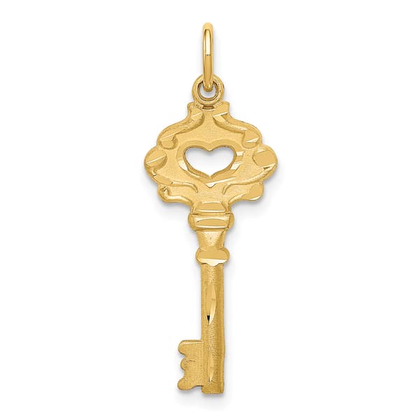 Gold Classics(tm) 14kt. Polished Fancy Edge Key Charm - image 