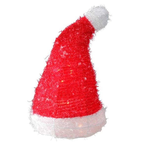 Northlight Seasonal 13 Lighten Tinsel Santa Hat Tree Topper - image 