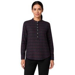 Womens Zac & Rachel Long Sleeve 1/2 Button Down Plaid Blouse