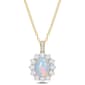 Sophia B Yellow Gold Plated Ethiopian Opal & White Topaz Pendant - image 1