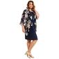 Plus Size Sandra Darren Drape Solid/Floral Jacket Dress - image 4