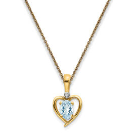 14kt. Aquamarine Diamond Pendant Necklace