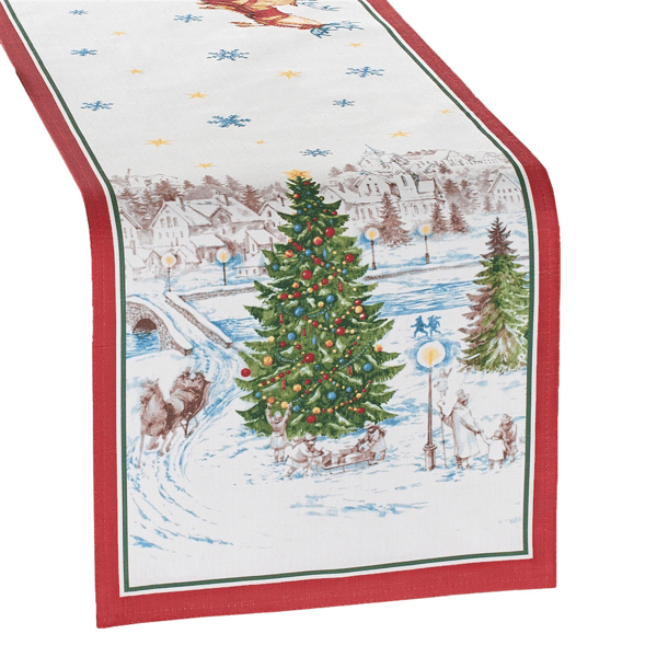 Threadmade Santa’s Snowy Sleighride Table Runner - image 