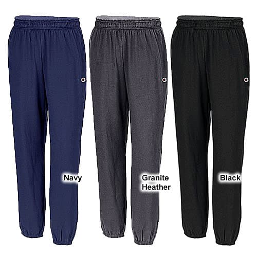 Mens Champion Jersey Closed Bottom Active Pants