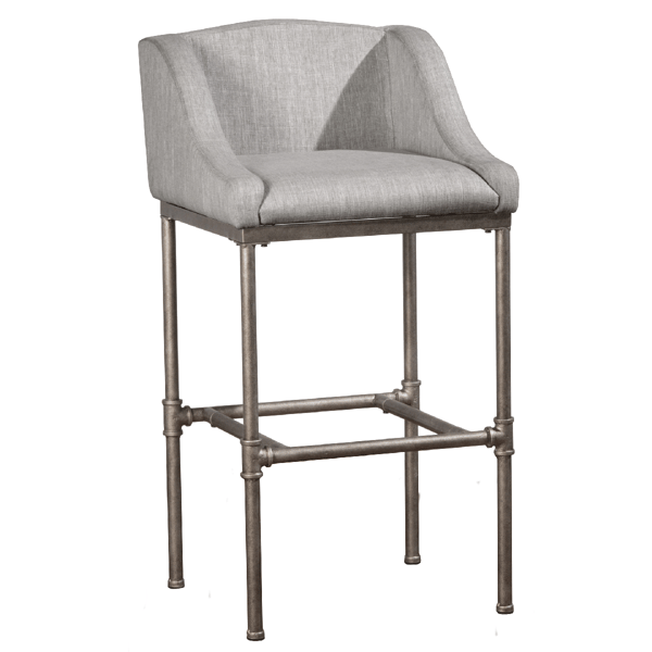 HH2 Home Dillon Low Profile Wingback Grey Bar Height Stool