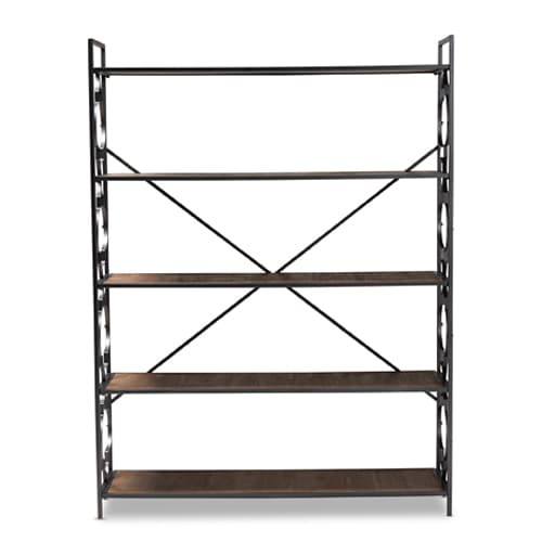 Baxton Studio Mirna 5 Shelf Quatrefoil Accent Bookcase