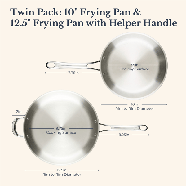 Anolon® EverLast Tri-Ply Clad 10in. & 12.5in. Frying Pan Set