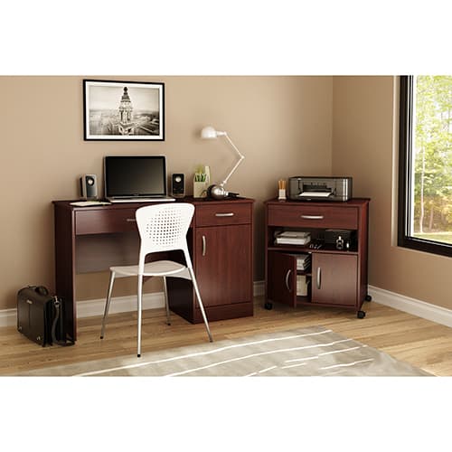 South Shore Axess Microwave Cart on Wheels-Cherry