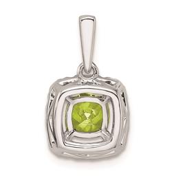 Pure Fire 14kt. White Gold Lab Peridot Halo Pendant