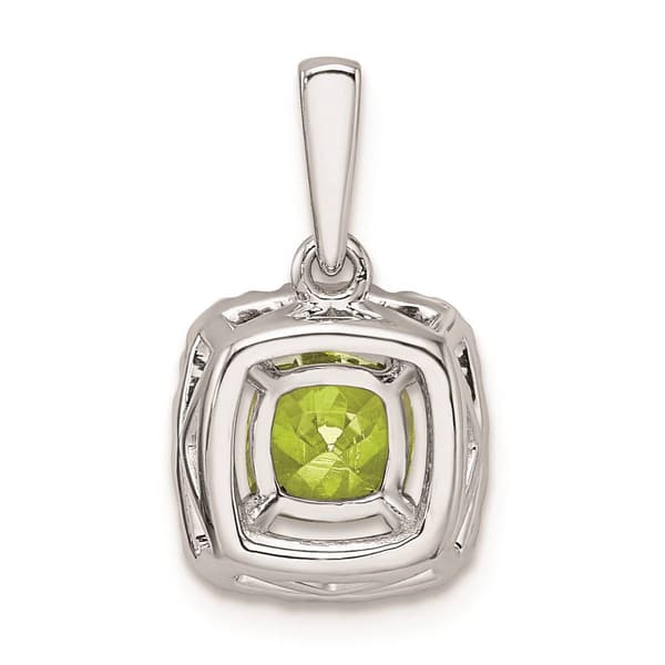 Pure Fire 14kt. White Gold Lab Peridot Halo Pendant