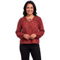 Womens Angels Forever Young Long Sleeve Tie Neck Floral Blouse - image 1