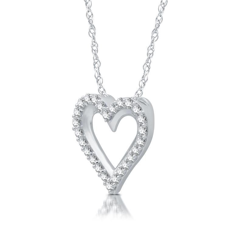 Nova Star® Sterling 1/4ctw. Lab Diamond Heart Pendant