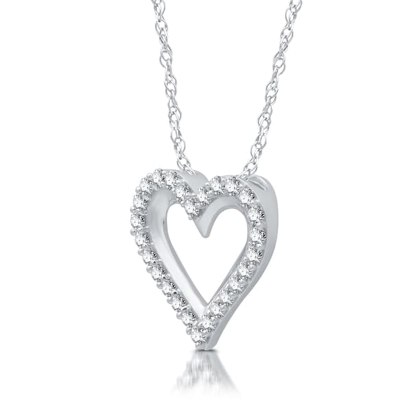 Nova Star® Sterling 1/4ctw. Lab Diamond Heart Pendant