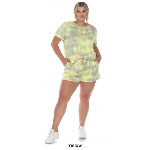 Plus Size White Mark 2pc. Top and Shorts Pajama Set