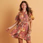 Womens Absolutely Famous Bubble Sleeve Print Shirtdress - image 1