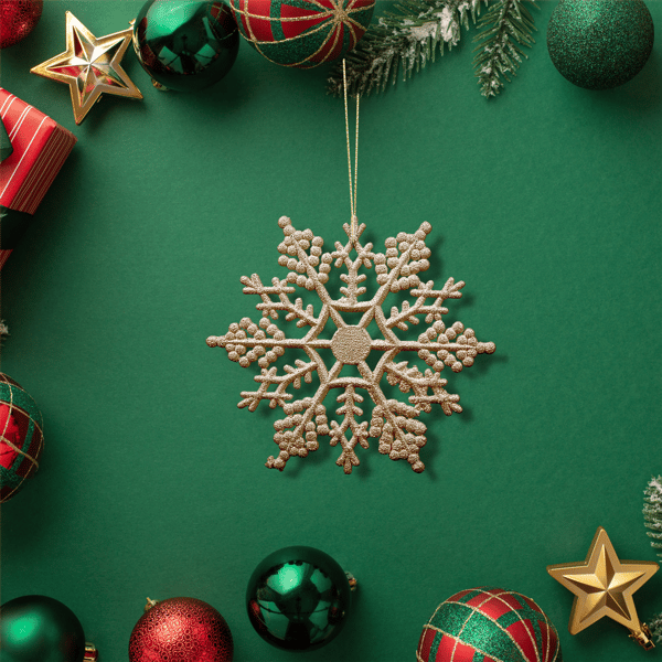 Northlight 24ct. Champagne Gold Snowflake Christmas Ornaments