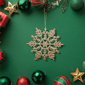 Northlight 24ct. Champagne Gold Snowflake Christmas Ornaments - image 3