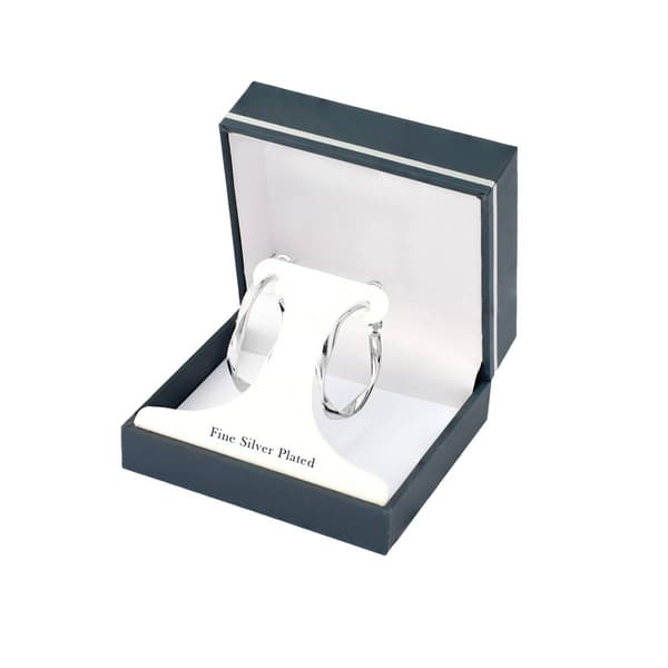 Silver Plated Swirly Hoop Earrings