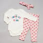 Baby Girl &#40;NB-9M&#41; Wild Child 3pc. Snuggle Cherry Bodysuit Set - image 1