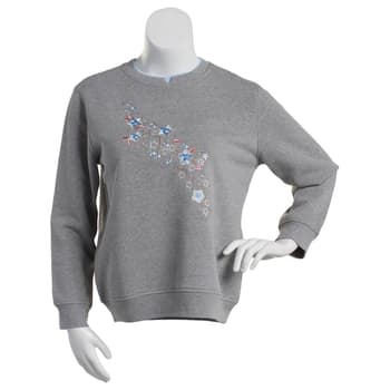 Womens Hasting & Smith Asymmetrical Floral Spray Sweatshirt - Boscov's