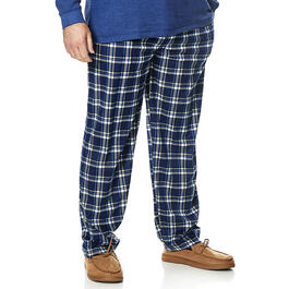 Mens Preswick & Moore Plaid Silky Fleece Pajama Pants - Gold/Blue