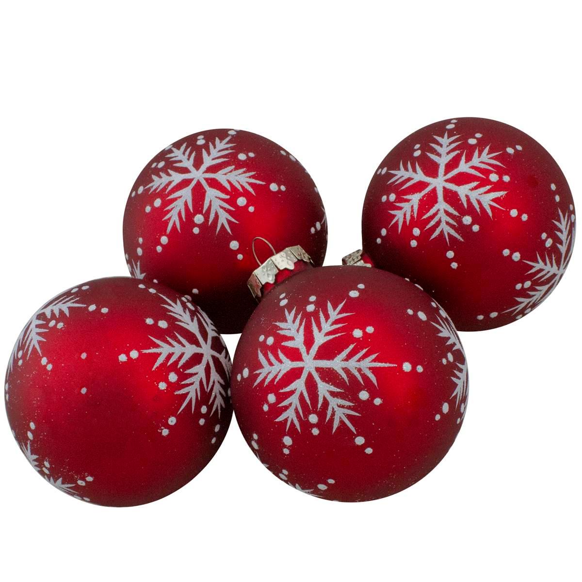 Northlight Seasonal Snowflake Christmas Ball Ornaments -...