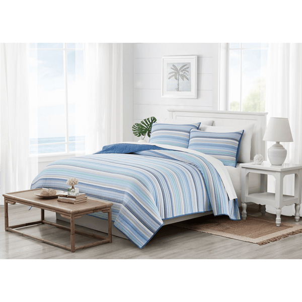 Oceanfront Resort Clearwater Yarn Dye Stripe 3pc. Quilt Set
