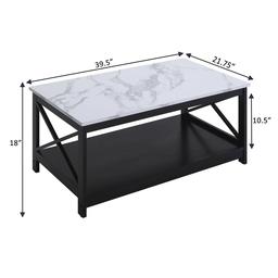 Convenience Concepts Oxford Faux Marble Top Coffee Table